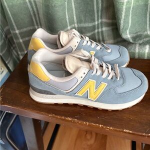 New Balance Gray and Yellow Athletic Shoes